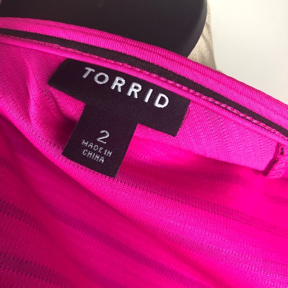 SOLD ❗️ Torrid Pink & Black Stripe Short Dress - Picture 7 of 8